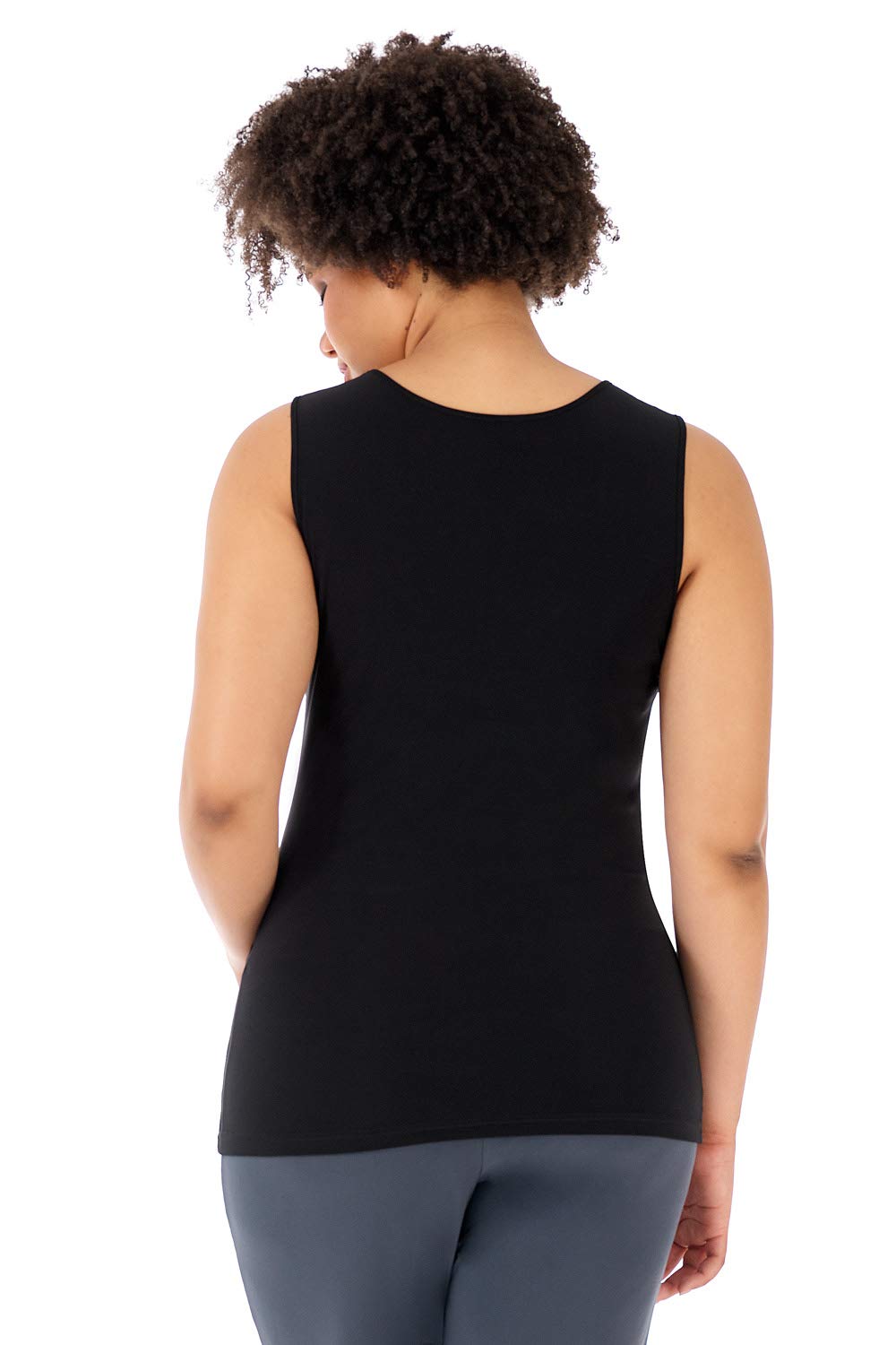 Rekucci Plus Size Scoop Neck Knit Tank Top for Curvy Women - Comfortable & Stylish Travel Outfit for Summer Vacations & Casual Wear