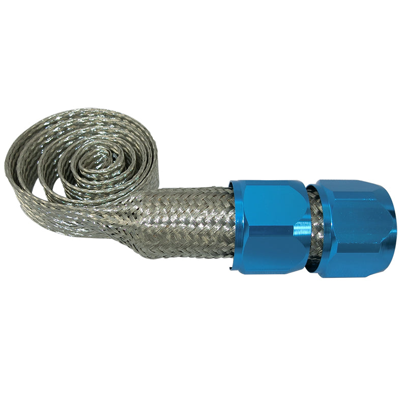 Anodized Blue Braided Hose Kit with Sleeves - MX890B - Perfect for Automotive, Motorcycle & Plumbing Applications