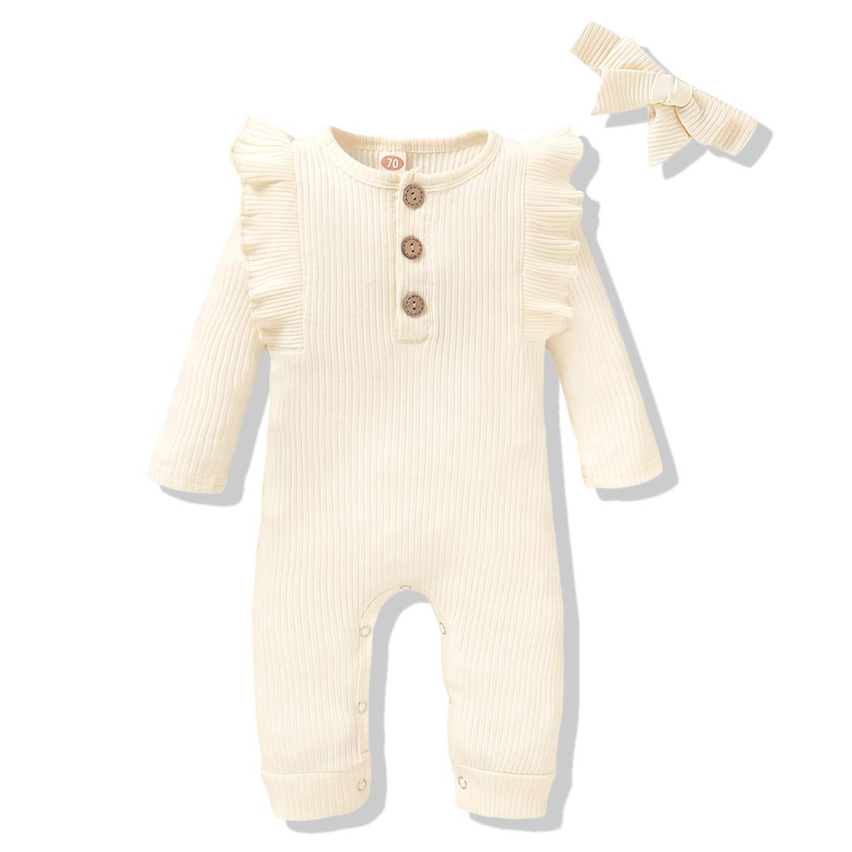 Renotemy Newborn Baby Girl Clothes - Fall Winter Outfits, Infant Rompers & Solid Jumpsuits, Cute Bodysuit for 0-24 Months | Perfect for Family Photos, Holiday Gifts & Daily Wear