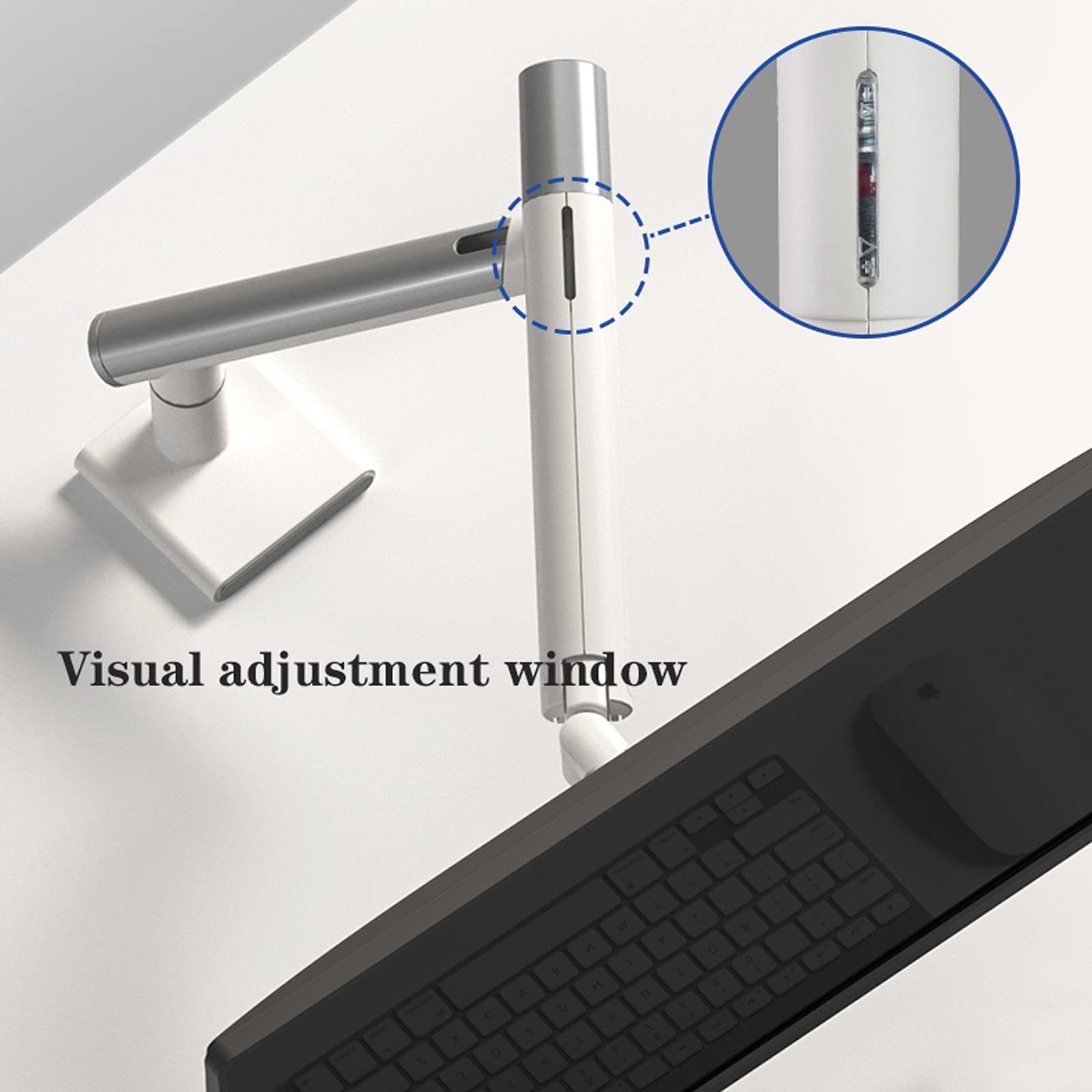 Adjustable Single Monitor Arm Stand - Ergonomic Desk Mount for 17 to 32 Inch Screens (2-9kg) with Swivel & Tilt - White | Perfect for Home Office, Gaming Setup & Workspace Organization