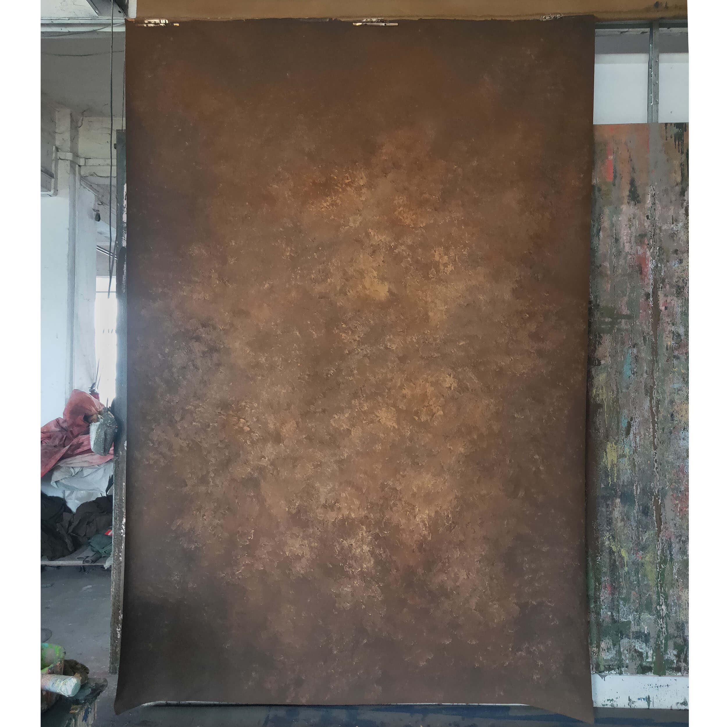 2 Pack 3m Mid Brown Creative Canvas Handpainted Backdrop - HP NS - Perfect for Photography Studio, Wedding Decor, and Artistic Backgrounds
