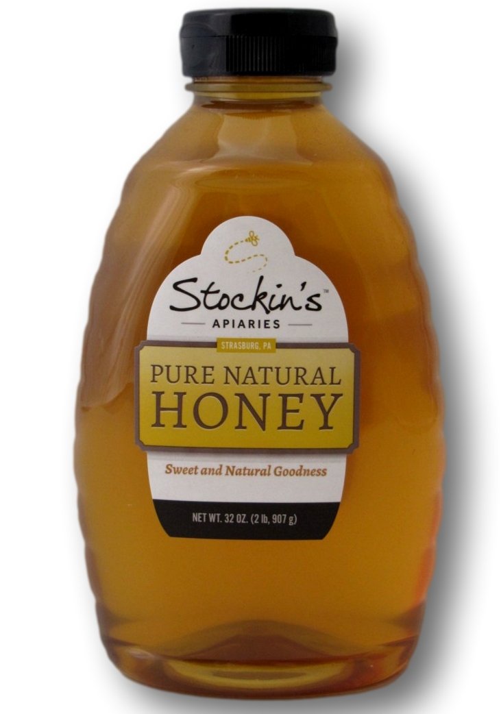 Stockin's Pure Natural Raw Honey - 32oz Bottle (Pack of 4) | Unfiltered & Unprocessed | Perfect for Tea, Baking, Smoothies & Healthy Recipes
