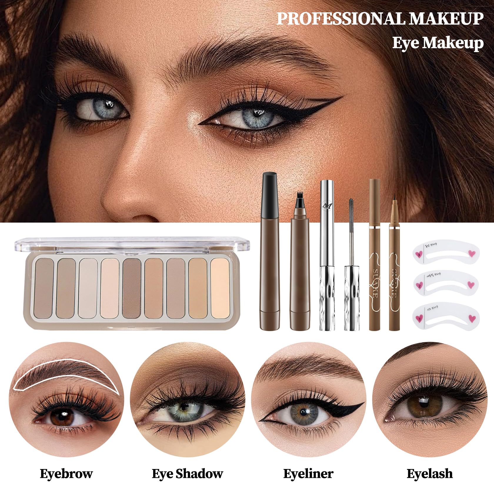 All-in-One Makeup Kit for Women - 14 Piece Cosmetic Gift Set with Eyeshadow Palette, Blush, Loose Powder, BB Cream, Primer, Eyebrow Pencil, Mascara, Eyeliner, Lipstick, Lip Oil, Makeup Sponge & Brush | Perfect for Travel, Bridal Makeup & Everyday Beauty Essentials