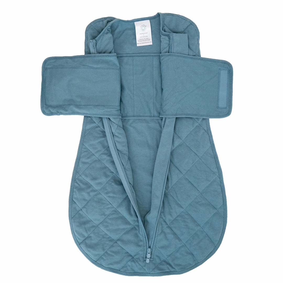 Dreamland Baby Weighted Sleep Swaddle - 100% Natural Cotton Swaddle Blanket with 2-Way Zipper | Machine Washable & Dryable | Newborn & Infant Transition Swaddle Sleeping Bag for Better Sleep - Perfect for Nursery, Daycare & Travel