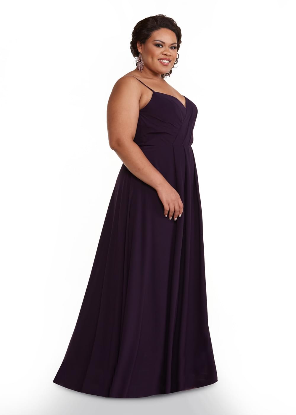 Elegant 83019 Stretch Chiffon A-Line Bridesmaid Dress with Cowl Back - Perfect for Weddings, Formal Events & Evening Parties