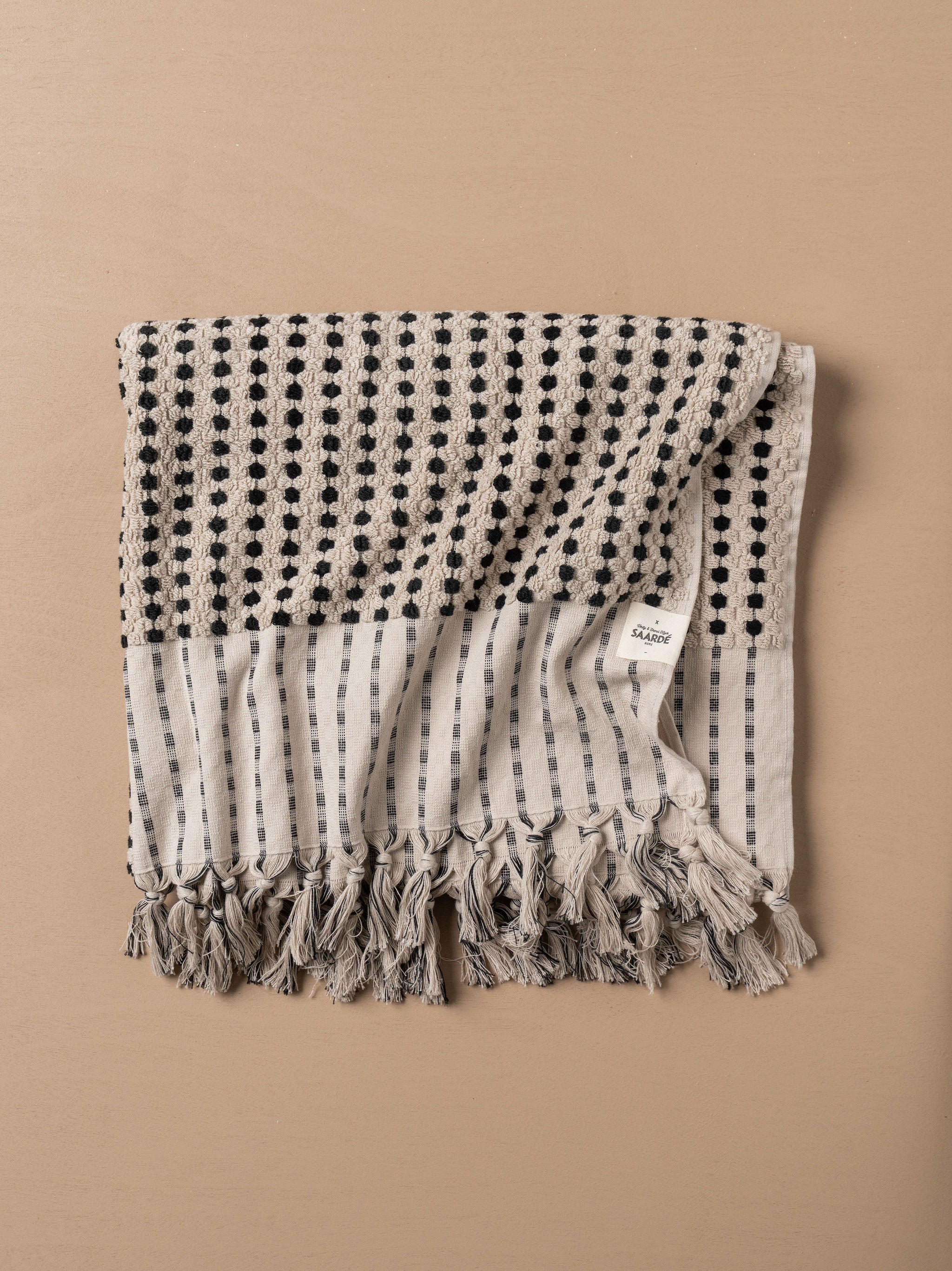 Organic Cotton Chickpea Bath Sheet Set - Ultra Soft & Absorbent Stone & Black Towels for Spa, Bathroom & Beach Use