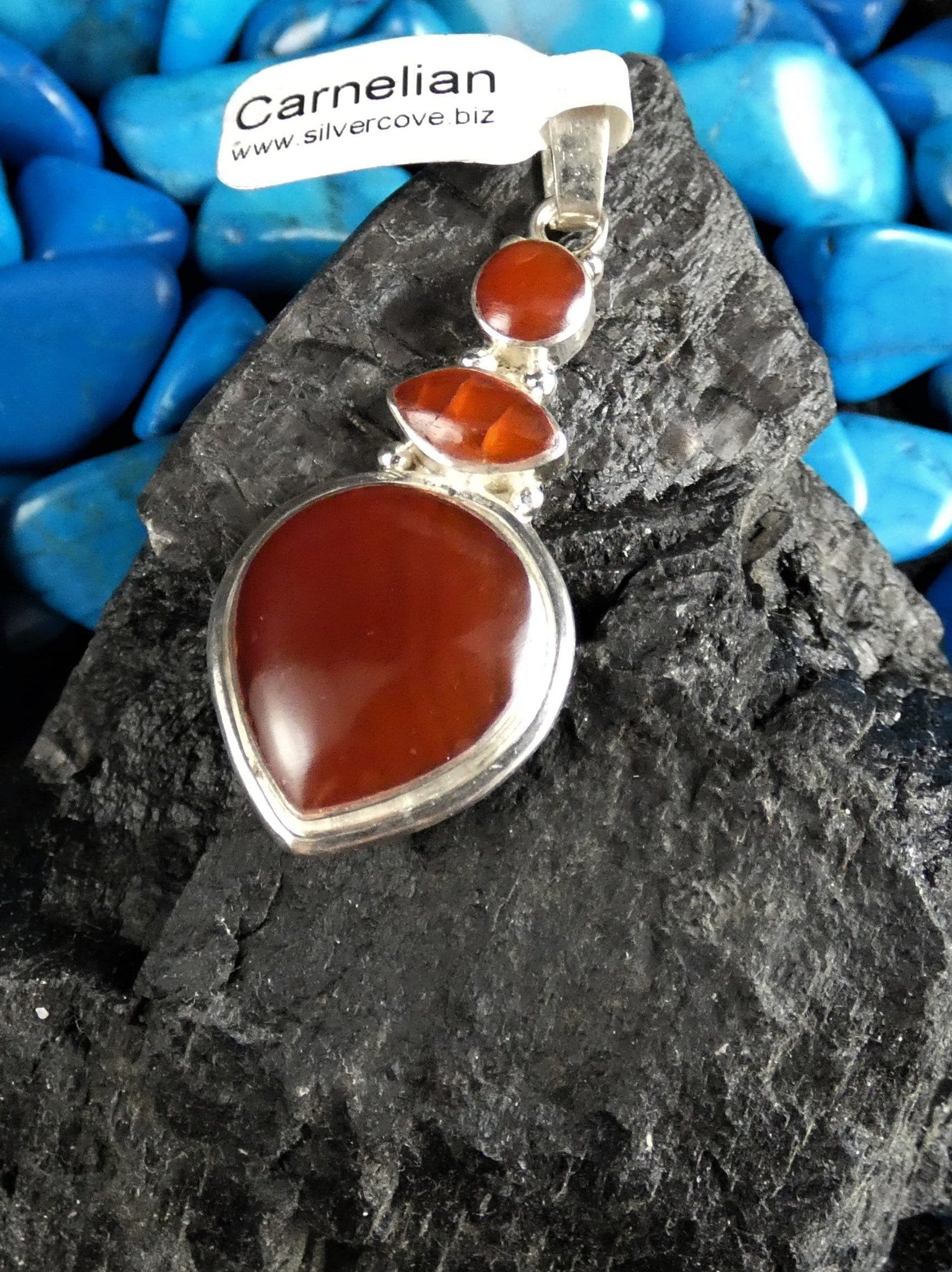 Natural Carnelian Gemstone Sterling Silver Pendant Necklace for Women - Elegant Healing Crystal Jewelry for Meditation, Energy Balancing & Spiritual Protection