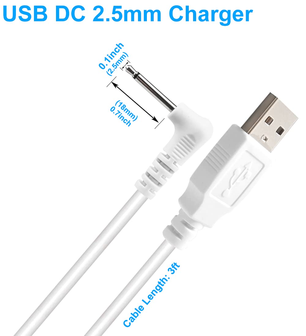 Fast Charging 2.5mm USB DC Charger Cable | 5V Power Cord Replacement for Electronics | Perfect for Laptops, Cameras & Portable Devices