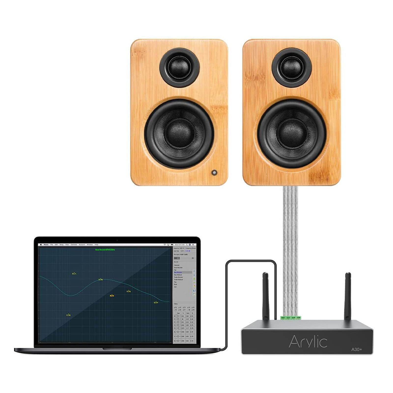 Arylic A30 2-Channel Class D Wireless Mini Home Amplifier - WiFi & Bluetooth 5.0 Stereo Receiver for Speakers with Multi-Room Audio, Spotify Connect, AirPlay 1 - Perfect for Home Theater, Office, and Multi-Zone Music Streaming