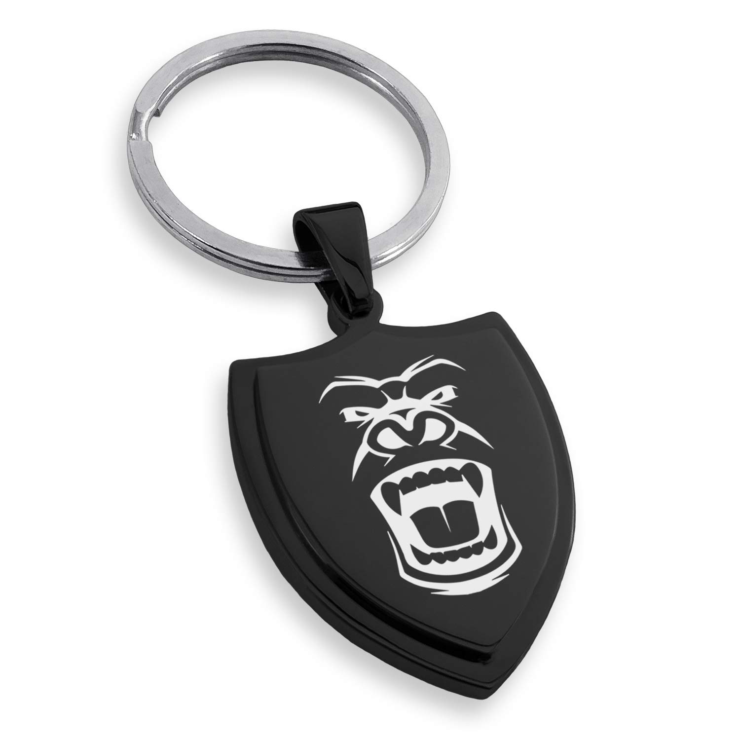 Stainless Steel Kong Gorilla Shield Keychain - Durable Key Ring for Outdoor Adventures, Hiking, and Everyday Carry (EDC)