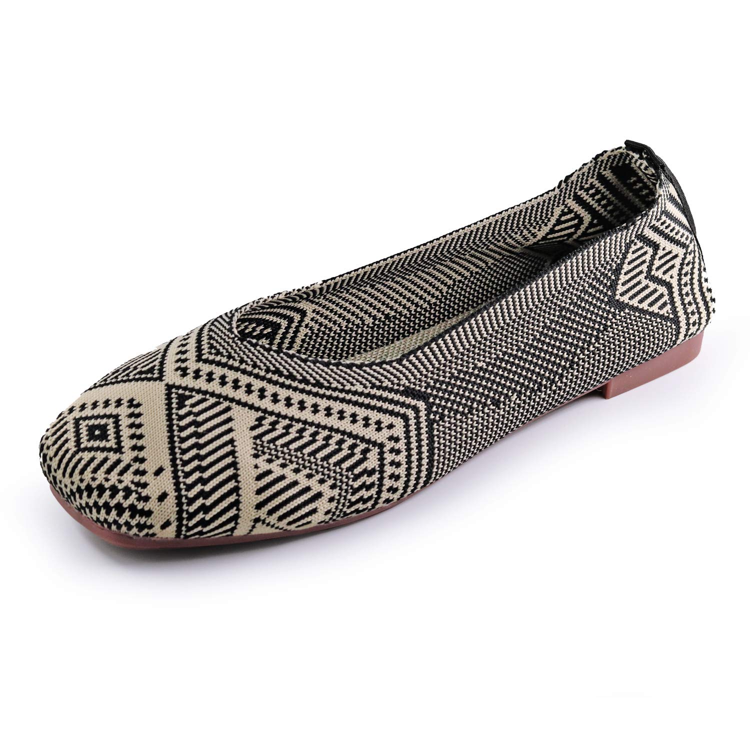 SOFMUO Women's Knit Ballet Flats - Lightweight Slip-On Loafers with Breathable Mesh for Work & Casual Wear | Comfortable Walking Shoes for Office, Travel & Everyday Use
