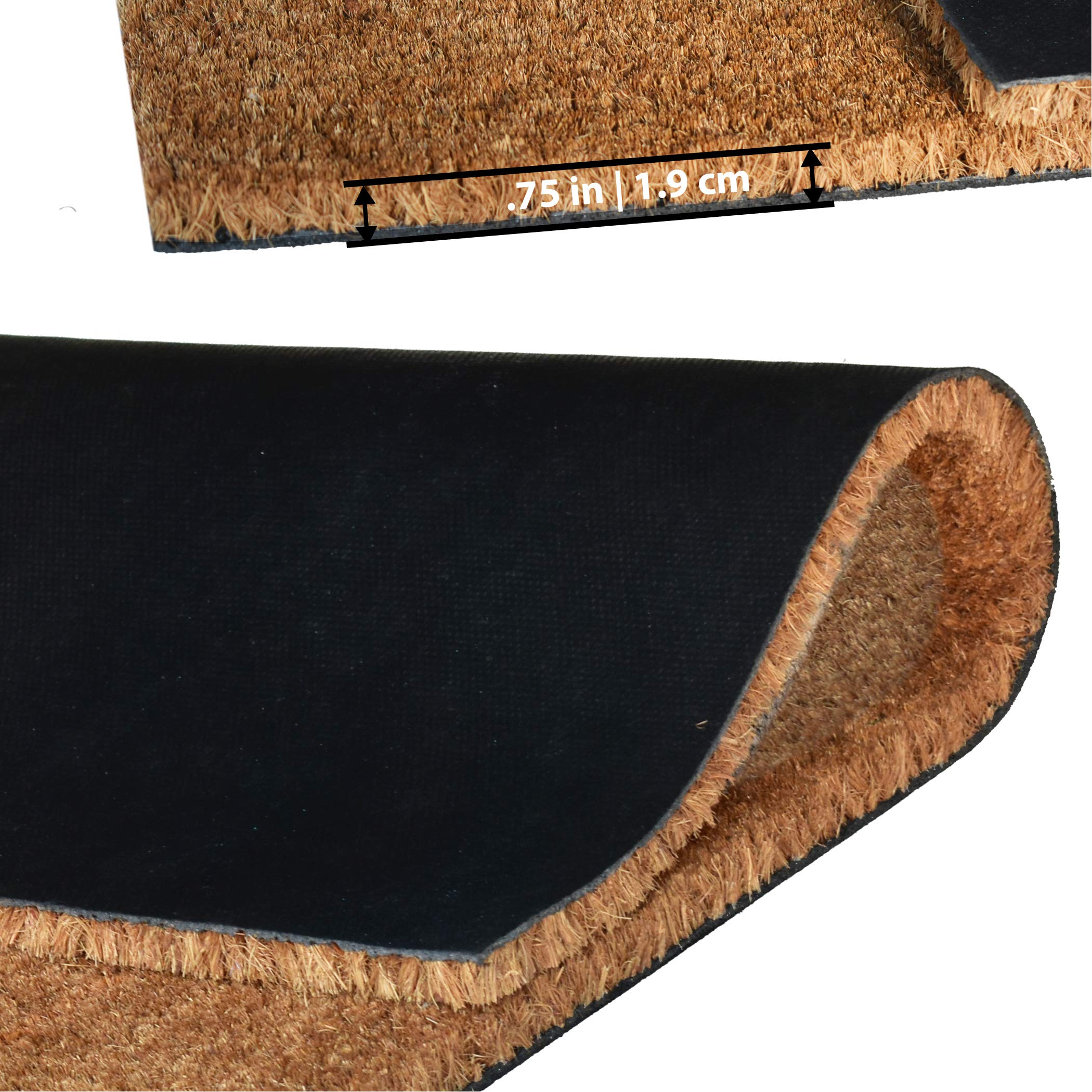Hey Y'all Natural Coir Doormat - 29.5 x 17.5 Inch Non-Slip Entryway Rug for Farmhouse, Porch & Front Door - Welcome Mat for Southern Homes & Country Decor