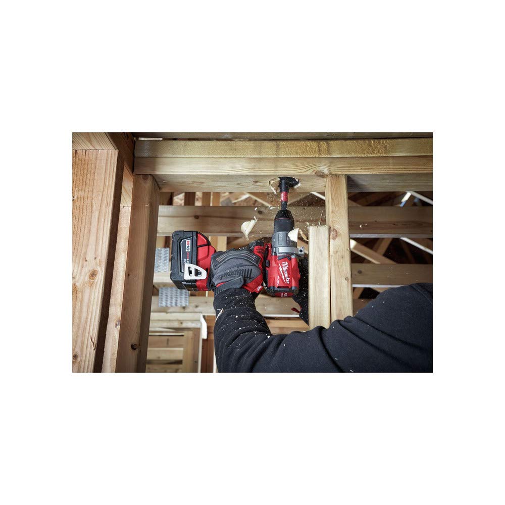 Milwaukee 2804-22 M18 Fuel 18V Cordless Hammer Drill Kit with Battery & Charger - Powerful Rotary Tool for Construction, Woodworking & DIY Projects