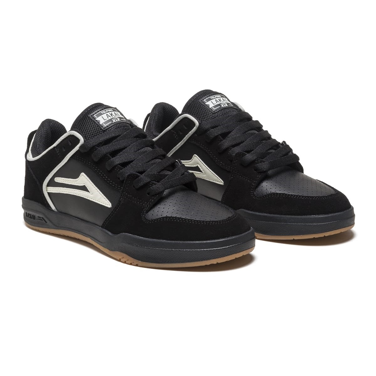 Lakai Telford Low Black/Glow Suede Skate Shoes - Men's Classic Skateboard Sneakers for Street Style & Urban Fashion