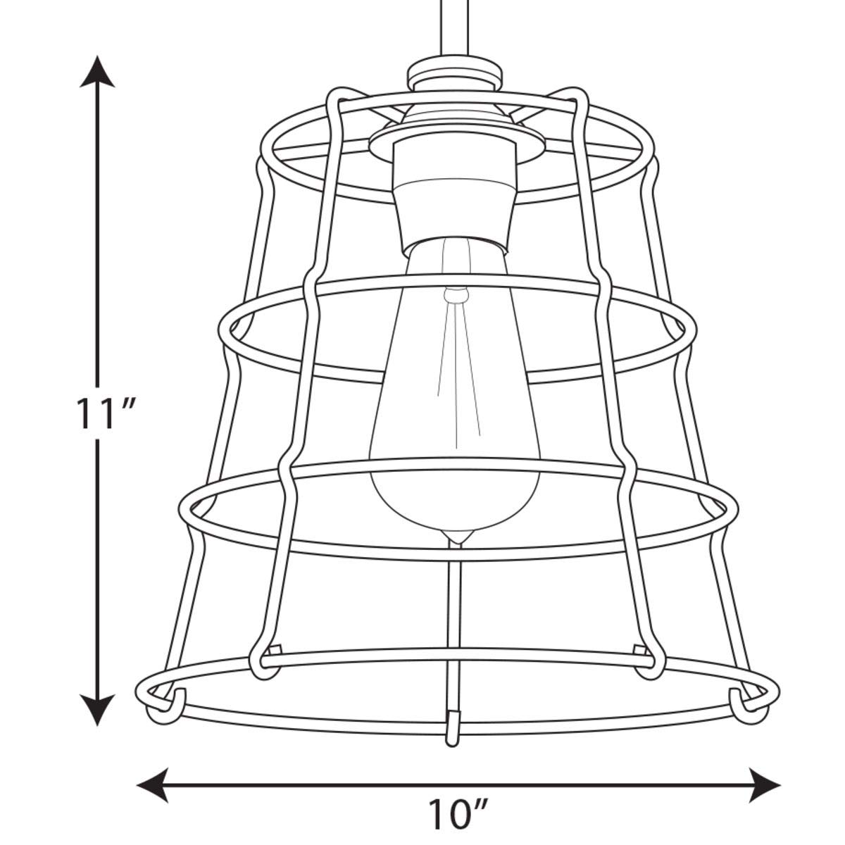 Progress Lighting Chambers Collection 1-Light Farmhouse Pendant Light in Galvanized Metal - Perfect for Kitchen Island, Dining Room, or Entryway Lighting