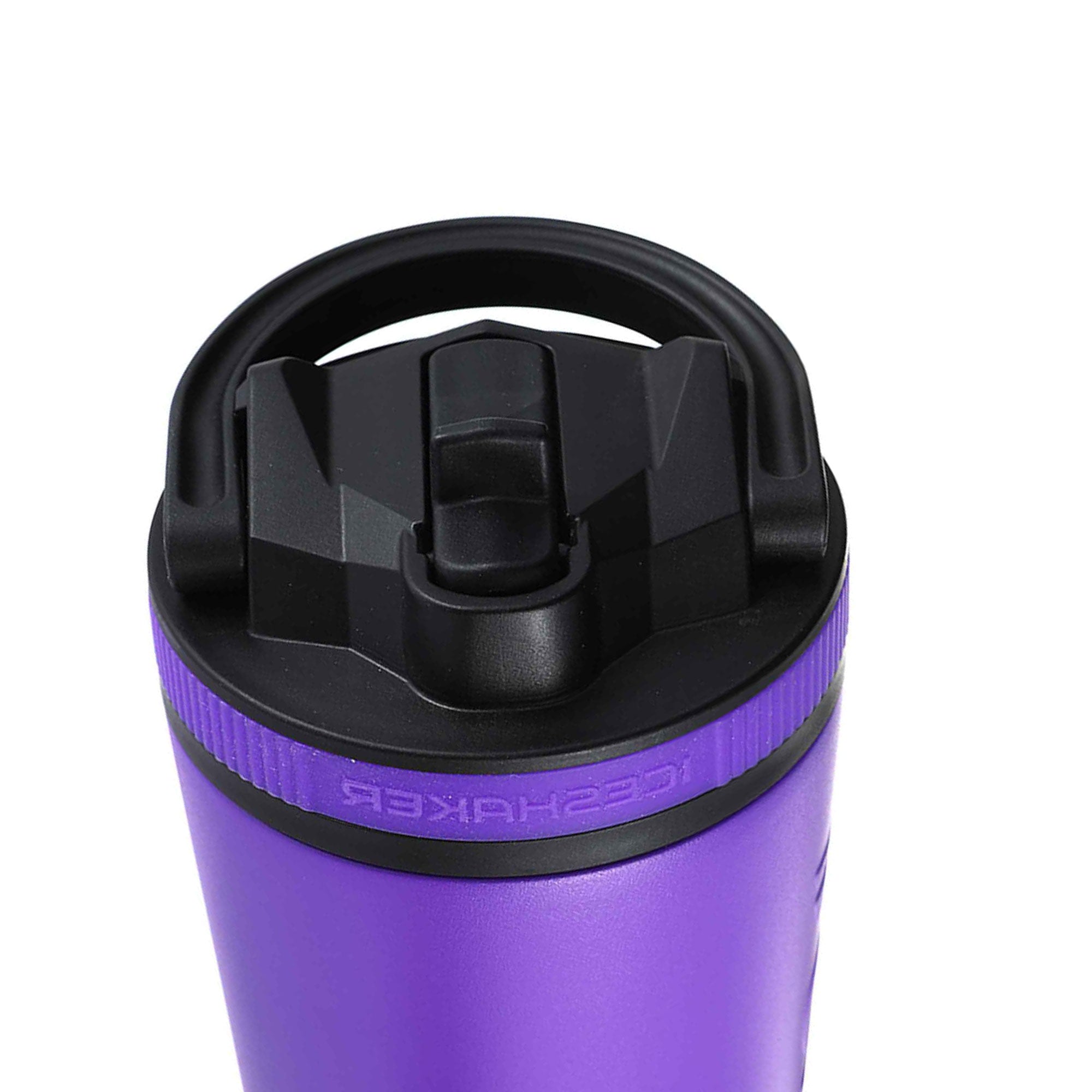 26oz Insulated Water Bottle with Sport Lid & Internal Straw - Black Lid with Purple Band - Perfect for Gym, Hiking, and Outdoor Activities