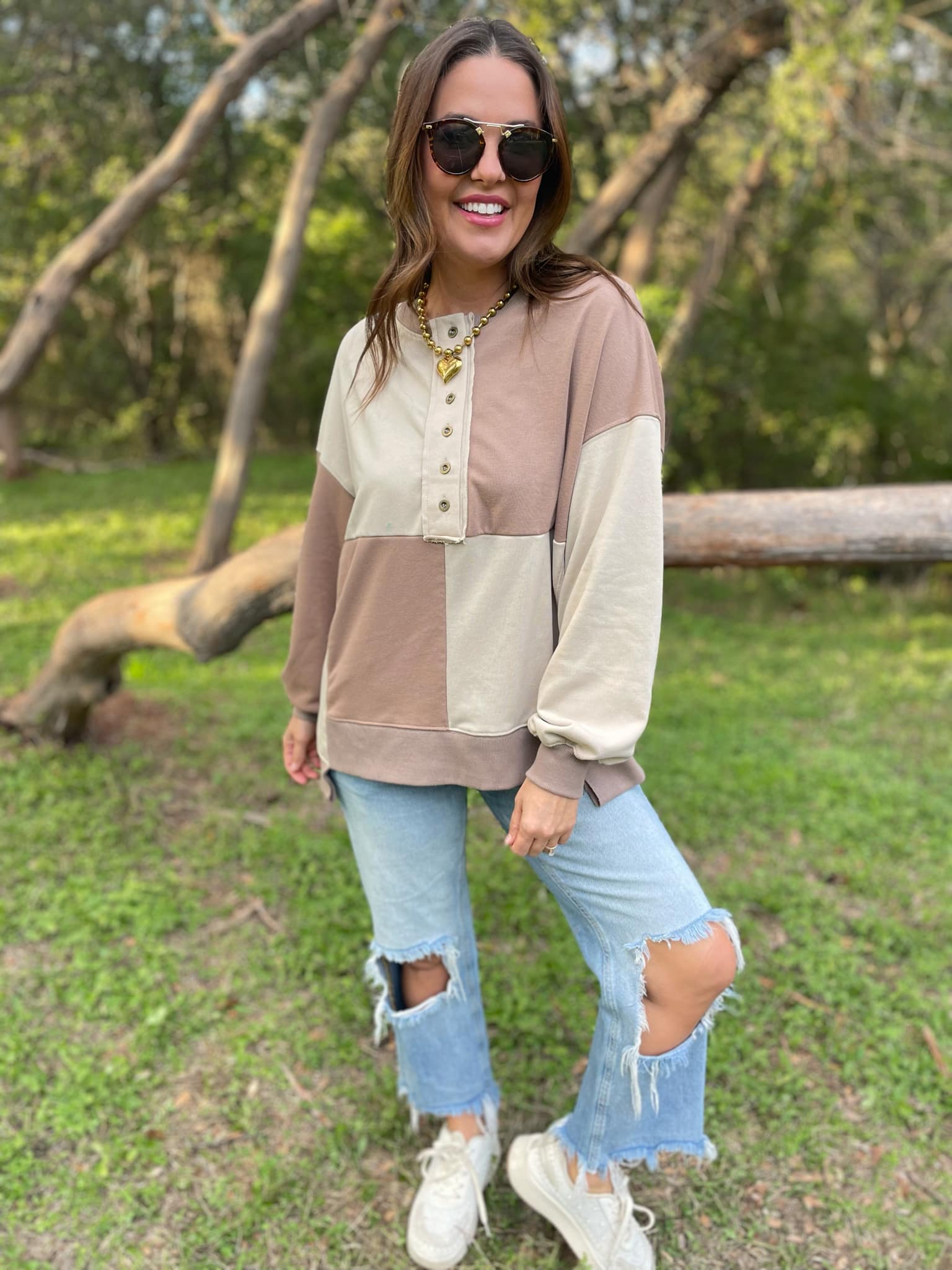 PREORDER: Back To Square One Color Block Sweatshirt - 2 Color Options | Unisex Pullover Hoodie for Casual Wear & Street Style Outfits