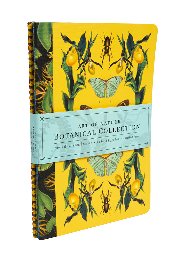 Art of Nature: Botanical Sewn Notebook Set of 3 - Eco-Friendly Journals for Writing, Sketching & Gift Giving