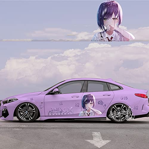 Zero Two Darling in The FranXX Anime Car Vinyl Decal Sticker - Left & Right Side Vehicle Decals for Anime Fans - Perfect for Cars, Laptops & Windows (Right Door Sticker) - Great Gift for Anime Lovers & Cosplay Enthusiasts