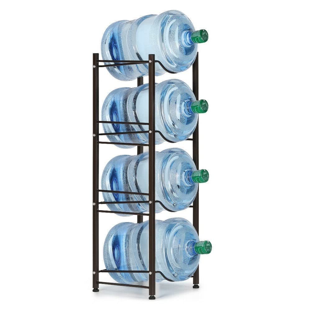 CLYZ 4-Tier Heavy Duty Water Bottle Storage Rack for 5 Gallon Water Dispenser - Space Saving Organizer for Home, Office, Kitchen, or Pantry - Durable Plastic Water Jug Holder for Easy Access and Organization