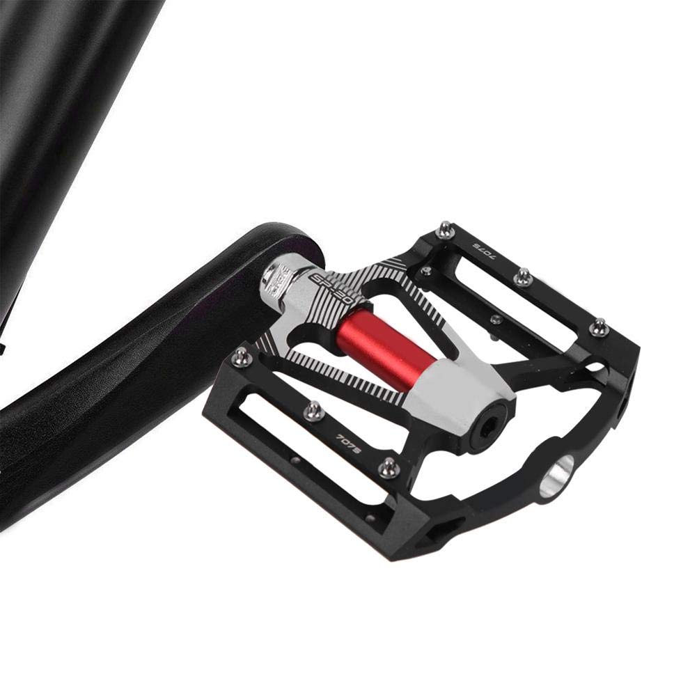 Premium Anti-Slip Aluminum Bike Pedals - Black/Red/Silver 1 Pair for Mountain Bikes - Durable Cycling Accessories for Road & Trail Riding - Ideal for Commuters and Outdoor Enthusiasts