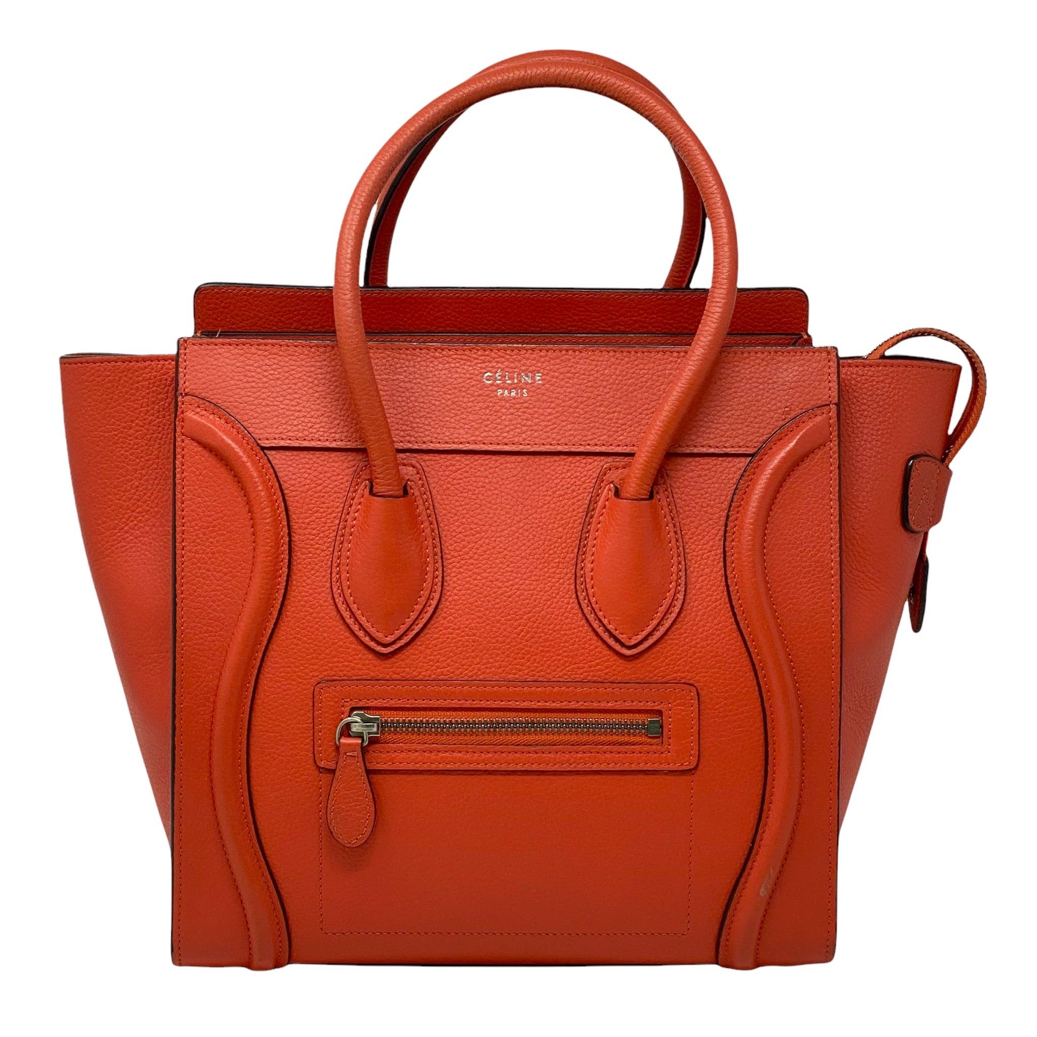Celine Red Micro Luggage Bag - Premium Leather Crossbody Handbag for Women | Perfect for Travel, Work & Evening Out