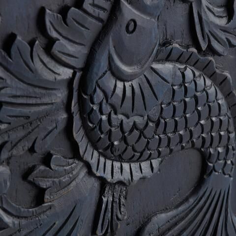 Handmade Hand Carved Indian Traditional Fish Nairi Design Wooden Armoire Closet - Elegant Storage Solution for Bedroom, Living Room & Home Decor