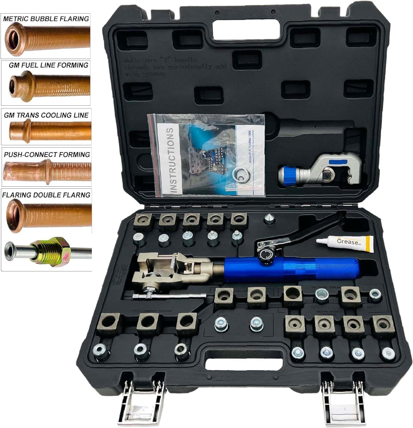 Hydraulic Flaring Tool Kit - 45° Double Flaring Tool for 3/16