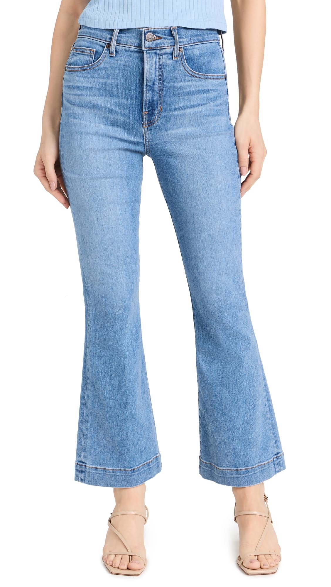 Veronica Beard Women's Carson Ankle Flare Jeans - High Waisted Stretch Denim Pants for Casual & Dressy Outfits | Perfect for Work, Date Night & Weekend Wear