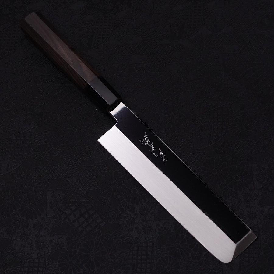 Premium Usaba Kanto Honyaki Silver Steel #3 Knife - 180mm Mirror Finish with Buffalo Ebony Handle - Japanese Chef Knife for Sushi, Vegetables & Precision Cutting