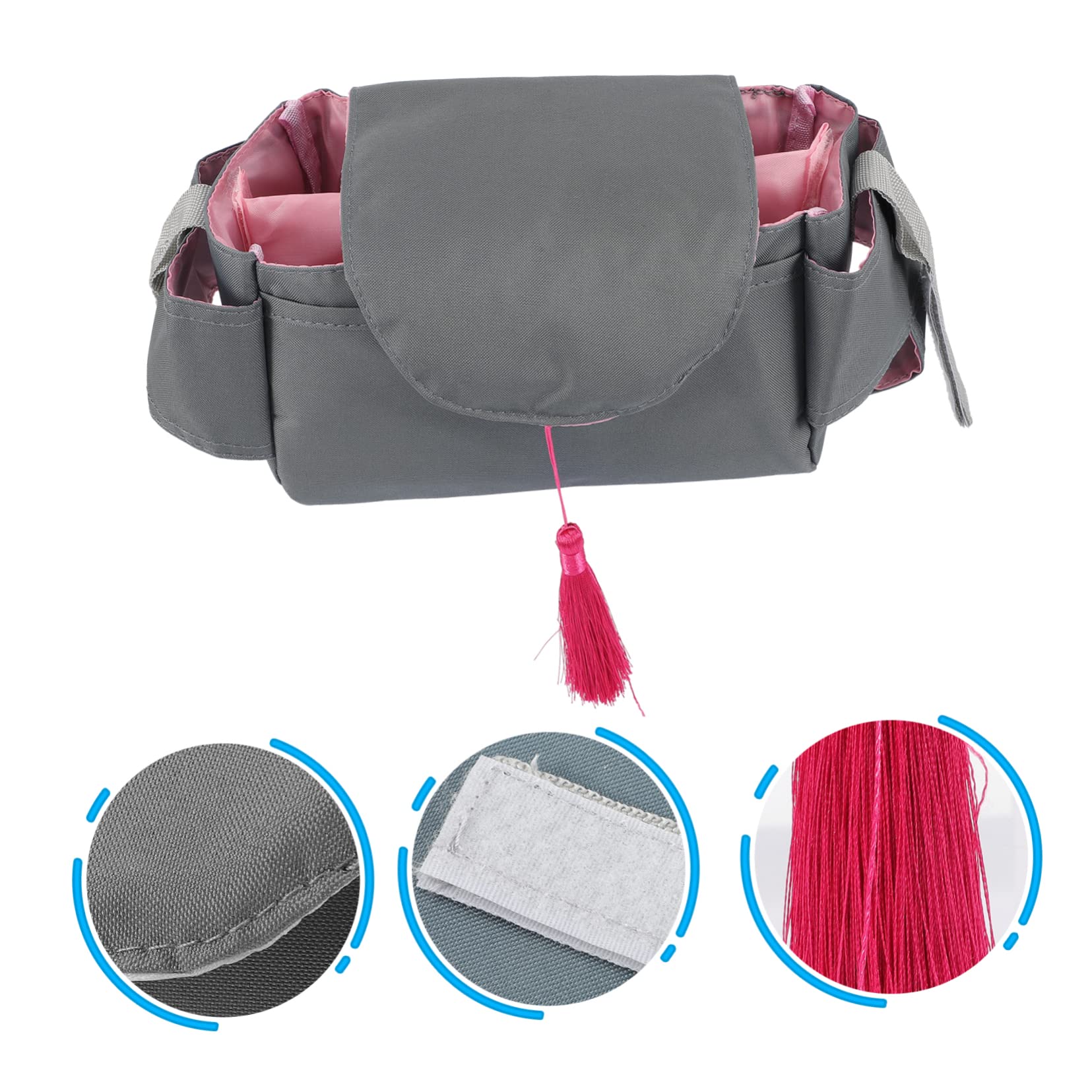 iBasenice 5-Pack Black Fabric Diaper Organizer Bags - Portable Diaper Bag Organizer with Handbag Inserts for Baby Essentials | Perfect for Travel, Daycare & On-the-Go Parents