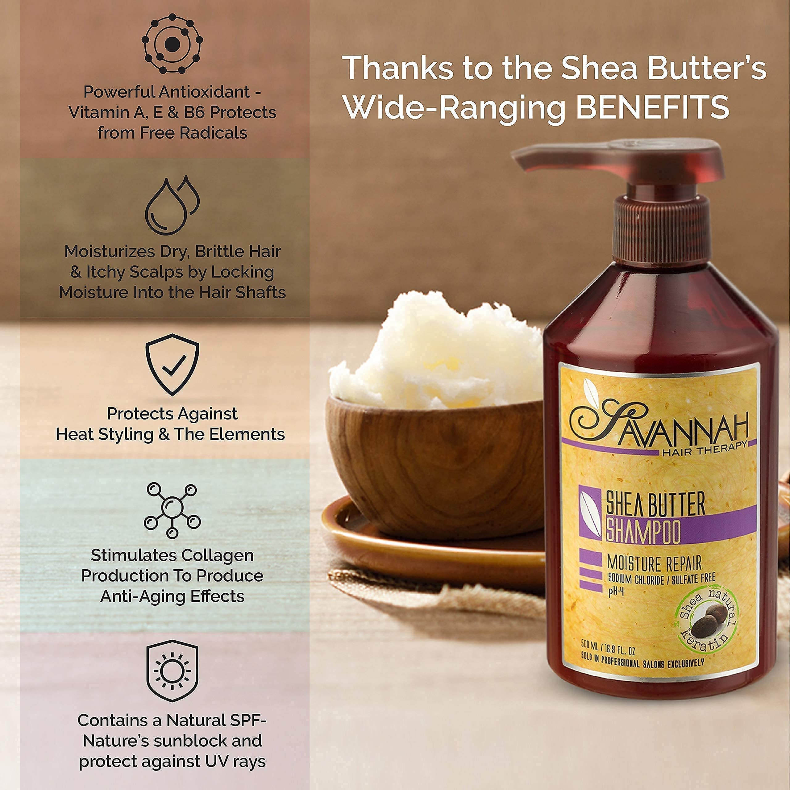 Shea Butter Hair Treatment Bundle - 16.9 Oz Deep Conditioning Mask + 16.9 Oz Shampoo with Natural Keratin for Dry, Damaged, Curly & Color-Treated Hair - Sulfate, Sodium Chloride & B6 Vitamin Enriched - Perfect for Salon-Quality Hair Care at Home