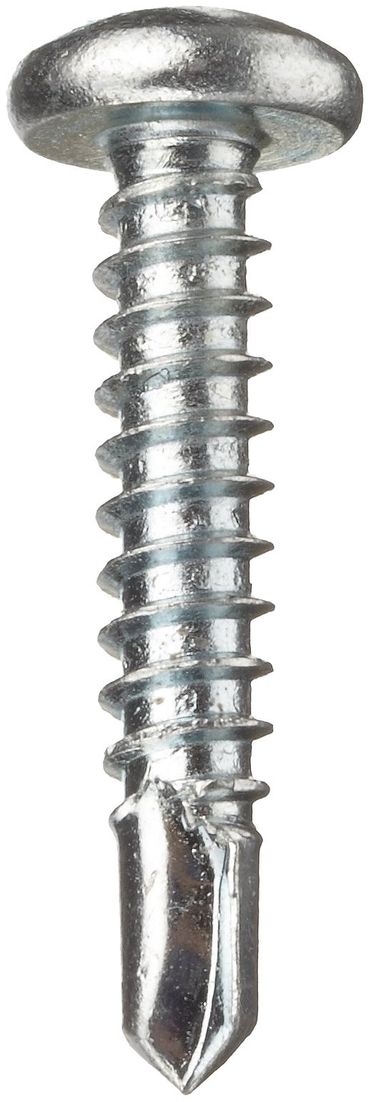 Small Parts Zinc Plated Steel Self-Drilling Screws, Pan Head Phillips Drive, #2 Drill Point, #8-18 Thread, 1/2 Inch Length (Pack of 100) for Metal Roofing and HVAC Installations