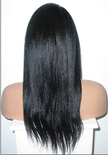 Brazilian Straight Silky Virgin Human Hair Lace Front Wig - 18 Inch Glueless Natural Black (Dyeable) for Everyday Wear, Parties & Special Occasions