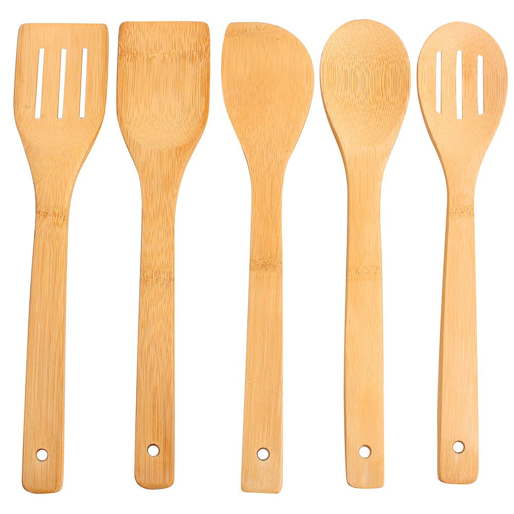 5-Piece Kitchen Utensil Set - Non-Stick Cooking Tools with Salad Turner, Slotted Spatula & Spoon - Dishwasher Safe & Scratch-Resistant for Healthy Cooking - Perfect for Camping, Home Kitchens & Outdoor BBQ