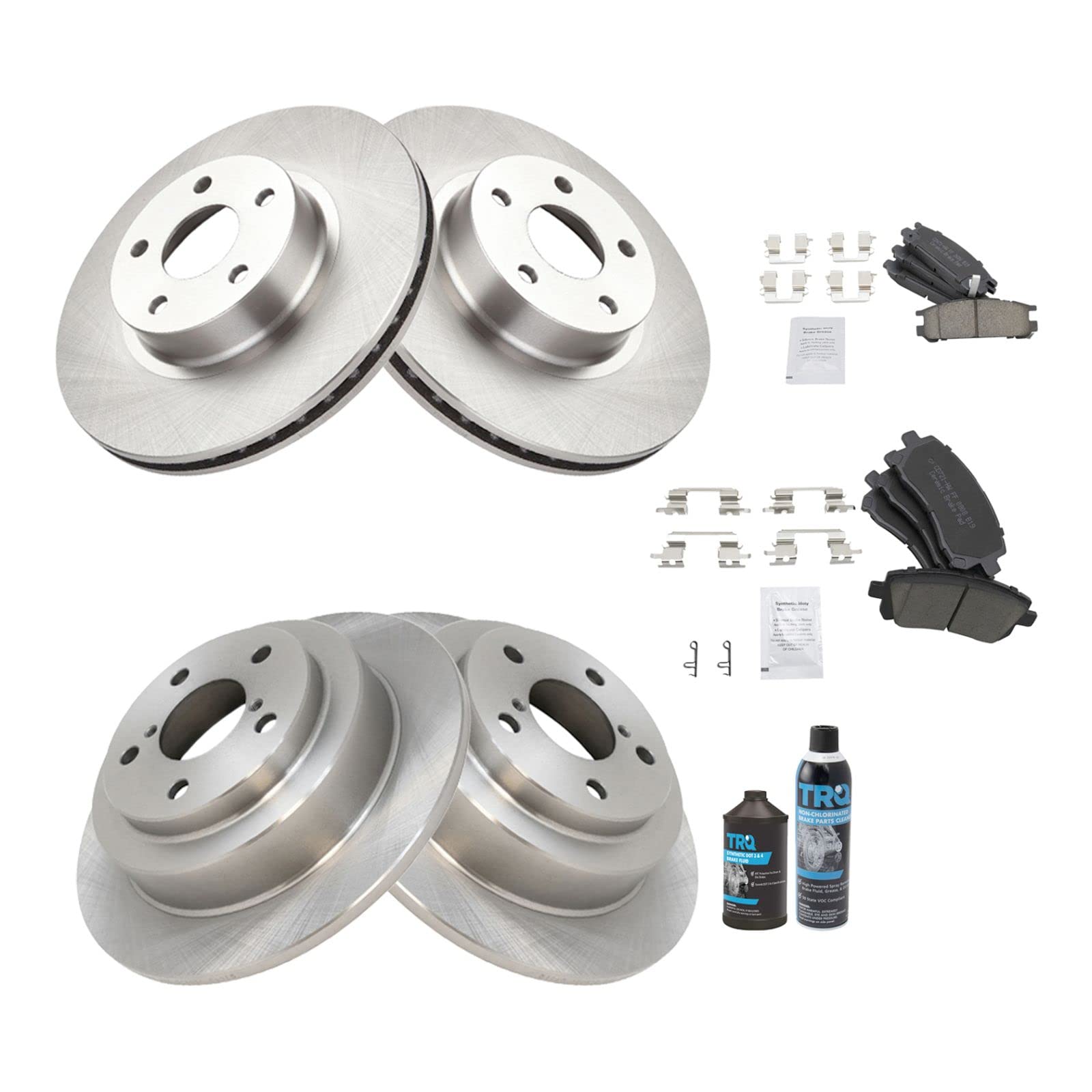 High-Performance Front & Rear Ceramic Brake Pads & Rotors Kit - Compatible with 1998 Subaru Impreza & 1997-1999 Legacy - Includes Brake Chemical Kit for Smooth Stopping Power - Perfect for Daily Commuting & Mountain Driving