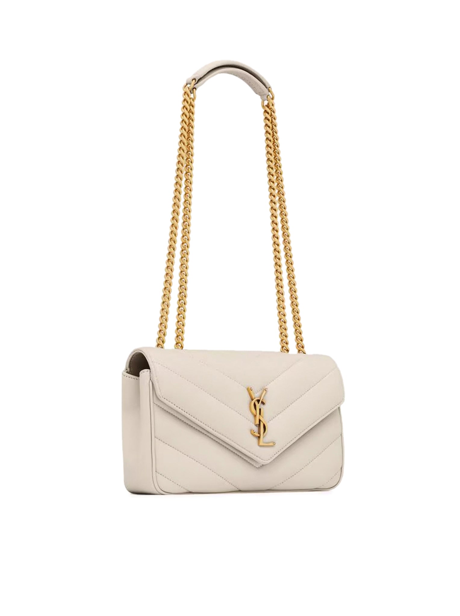 Saint Laurent Loulou Small Leather Shoulder Bag in Nude Neutrals - 801437AAEAX 9207 Cream Soft | Perfect for Work, Travel & Evening Out