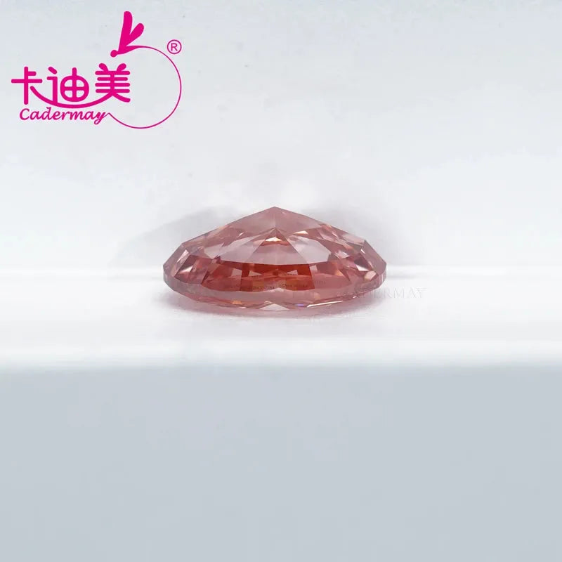 CADERMAY Oval Cut Fancy Pink CVD Lab Grown Diamond - VVS2 Clarity Loose Stone for Fine Jewelry Making | Engagement Rings & Wedding Jewelry Gemstone