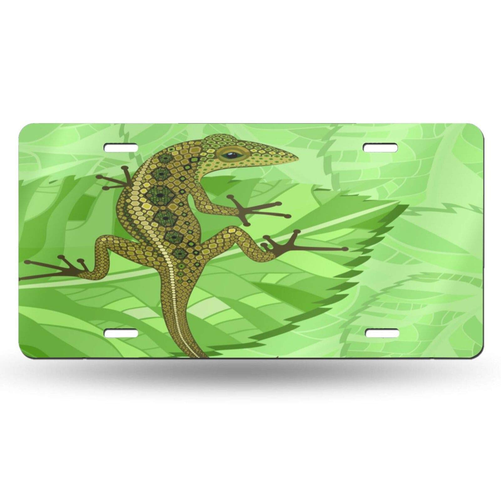 Delerain 6x12 Inch Lizard Decorative Aluminum Vanity License Plate - Novelty Car Front Tag for Men, Women & Kids - Perfect for Cars, Trucks, Motorcycles & RV Customization