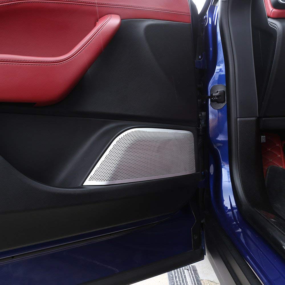 Maserati Levante 2016-2018 Aluminum Alloy Speaker Cover Stickers - Premium Car Door Accessories for Enhanced Style & Protection - Perfect for Car Upgrades & Customization