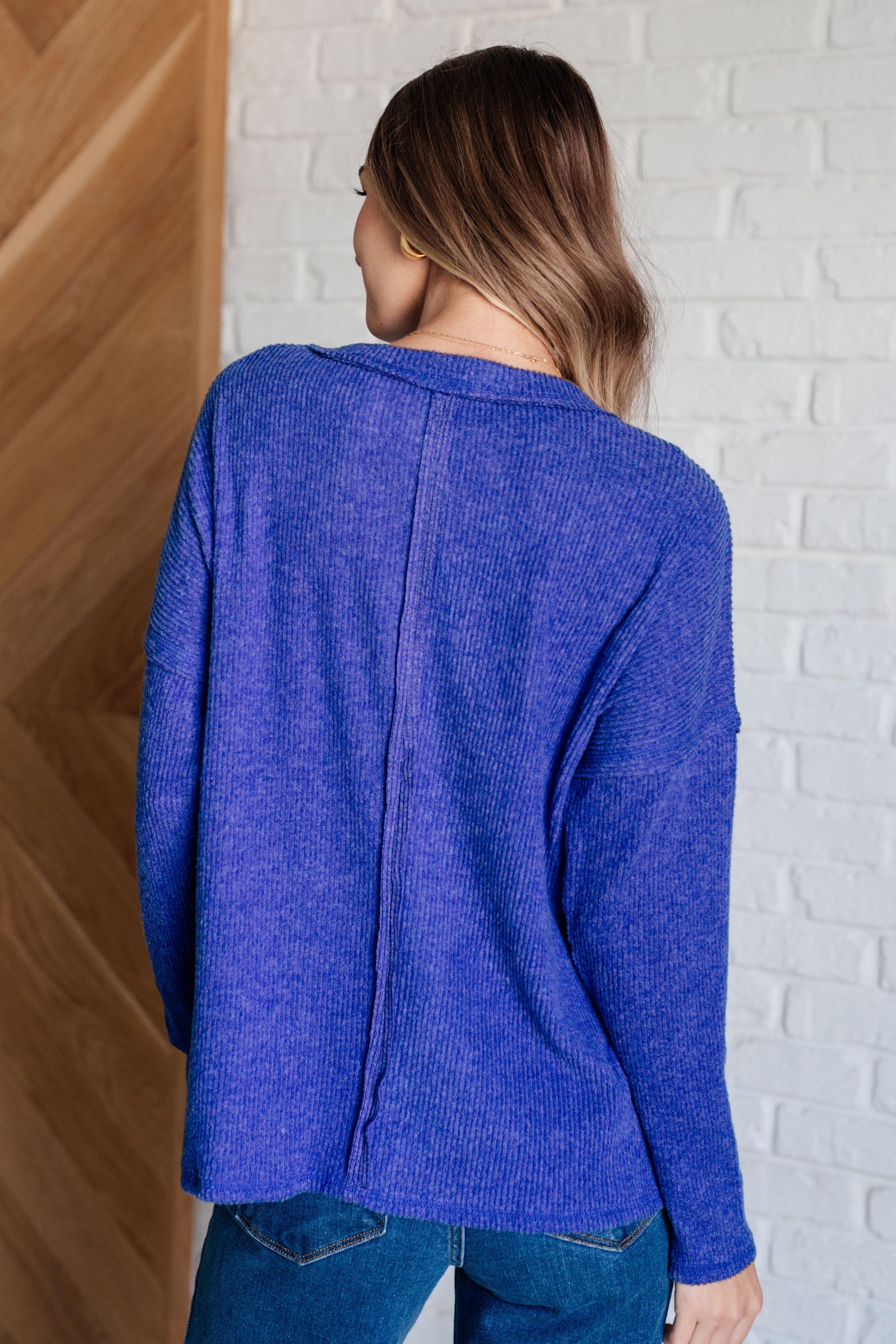 Casual Tuesday Ribbed Knit Sweater - Bright Blue Crewneck Pullover | Cozy Winter Wear, Office Outfit & Weekend Style