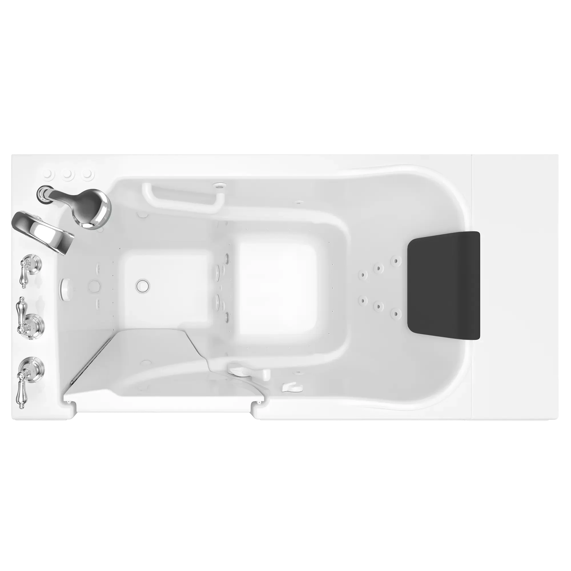 Premium 30 x 52 Inch Gelcoat Walk-in Bathtub with Air Spa & Whirlpool System - Left Hand Drain & Faucet - Ideal for Elderly & Mobility Impaired - Perfect for Relaxation & Hydrotherapy at Home
