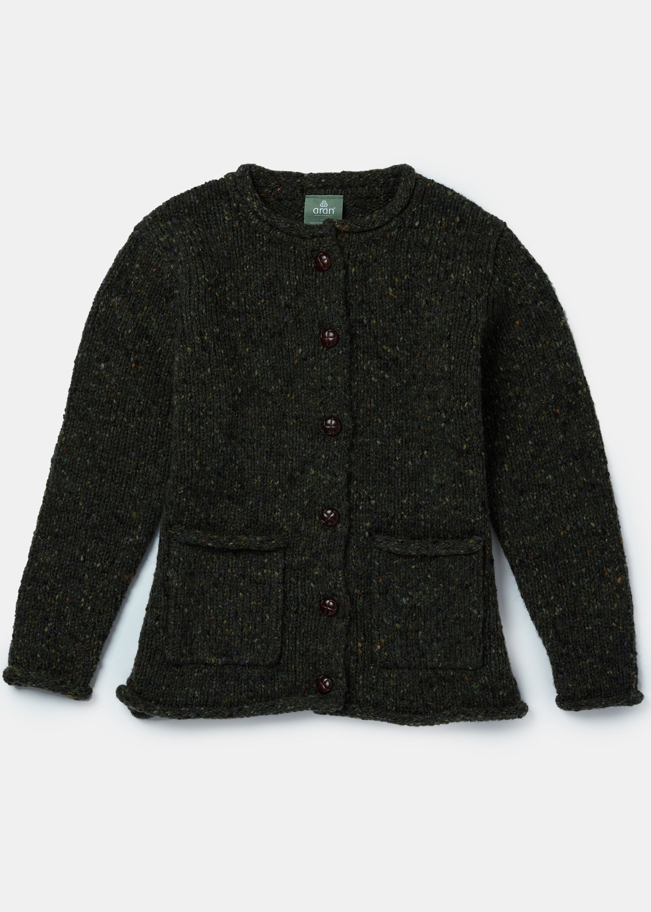 Women's Donegal Wool Cardigan Sweater - Cozy Irish Knitwear for Fall & Winter | Green | Perfect for Casual Outfits, Office Wear & Holiday Gatherings