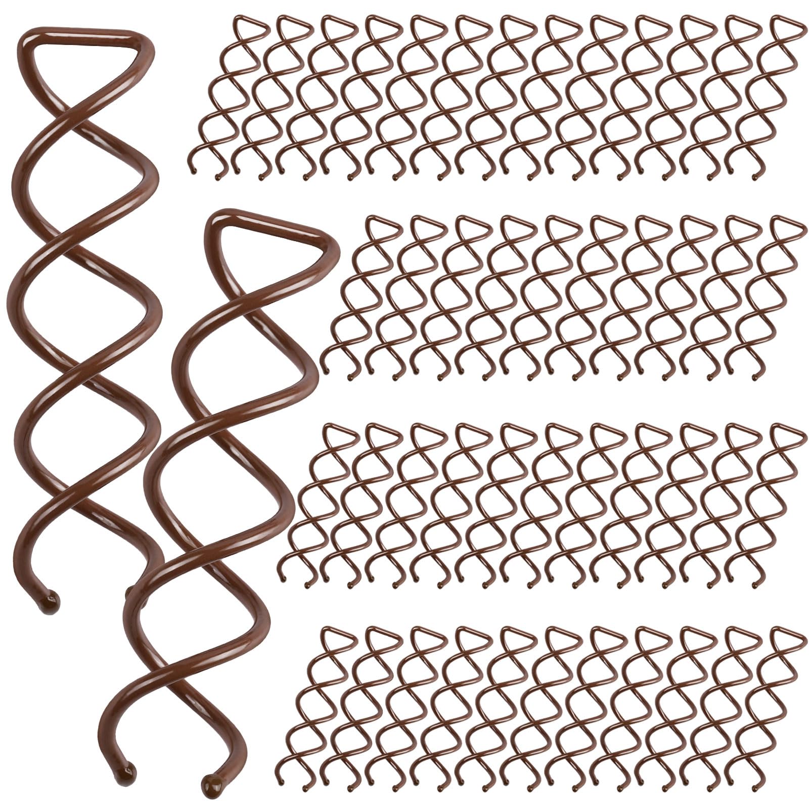 FANDAMEI 50PC Spiral Hair Pins Set - Non-Scratch Round Hair Clips for Women, Girls & Kids - Secure Bun & Twist Hairstyles - Brown Hair Accessories for Everyday, Work & Special Occasions