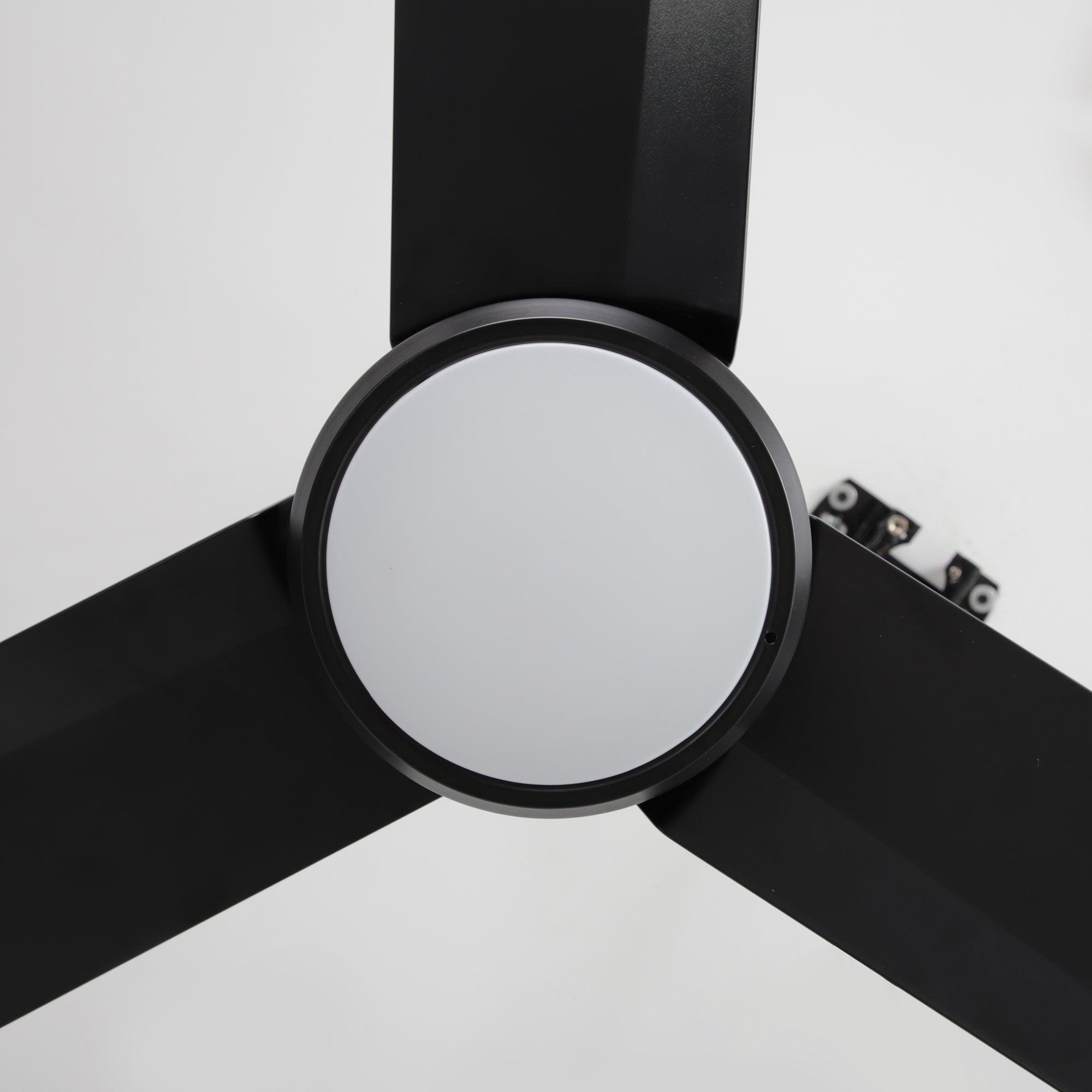 42 Inch IP65 Waterproof Ceiling Fan with LED Light - Indoor/Outdoor Use for Patio, Pool Area, Bathroom & Covered Porches - Black Finish with Convenient Hanging Hook