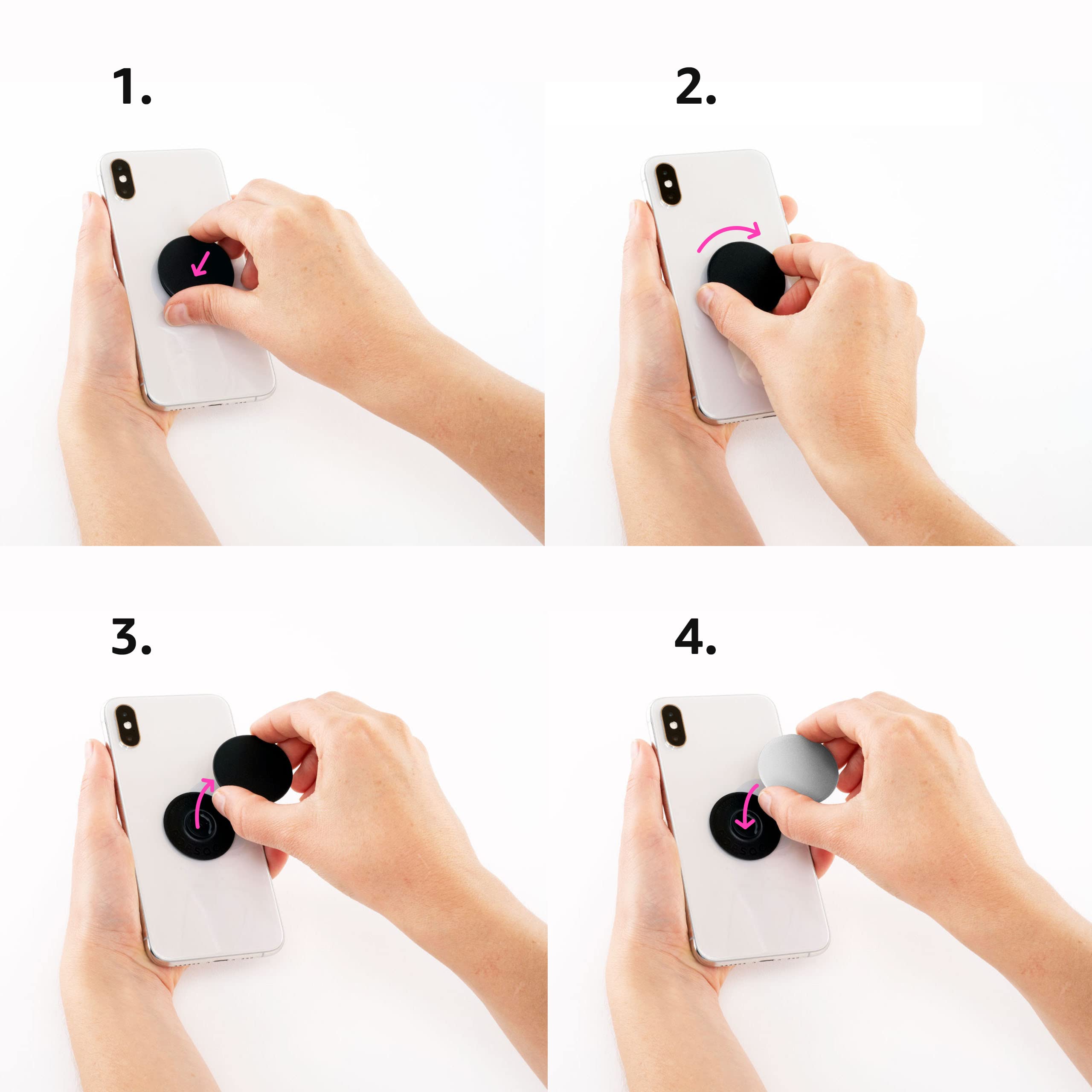 Geometric Marble Effect PopSockets PopGrip - Black and White Marbled Design, Swappable Phone Grip for Phones & Tablets with Strong Adhesive - Perfect for Work, Travel, and Everyday Use