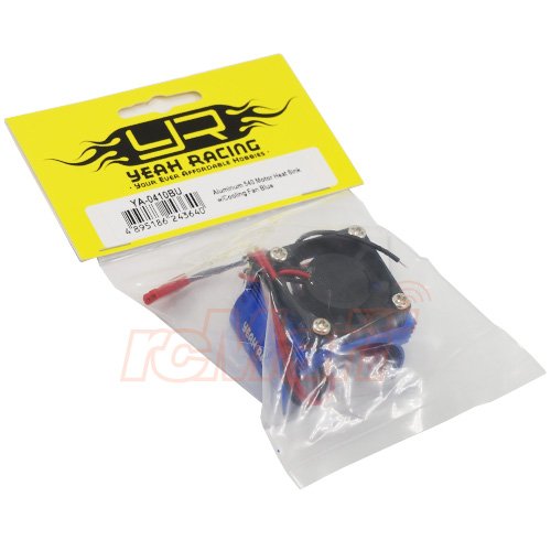 Yeah Racing YA-0410BU Aluminum 540 Motor Heat Sink with Cooling Fan - High Performance Cooling System for RC Cars, Drones & Hobby Models (Blue) - Perfect for Racing, Off-Road & High-Speed Applications