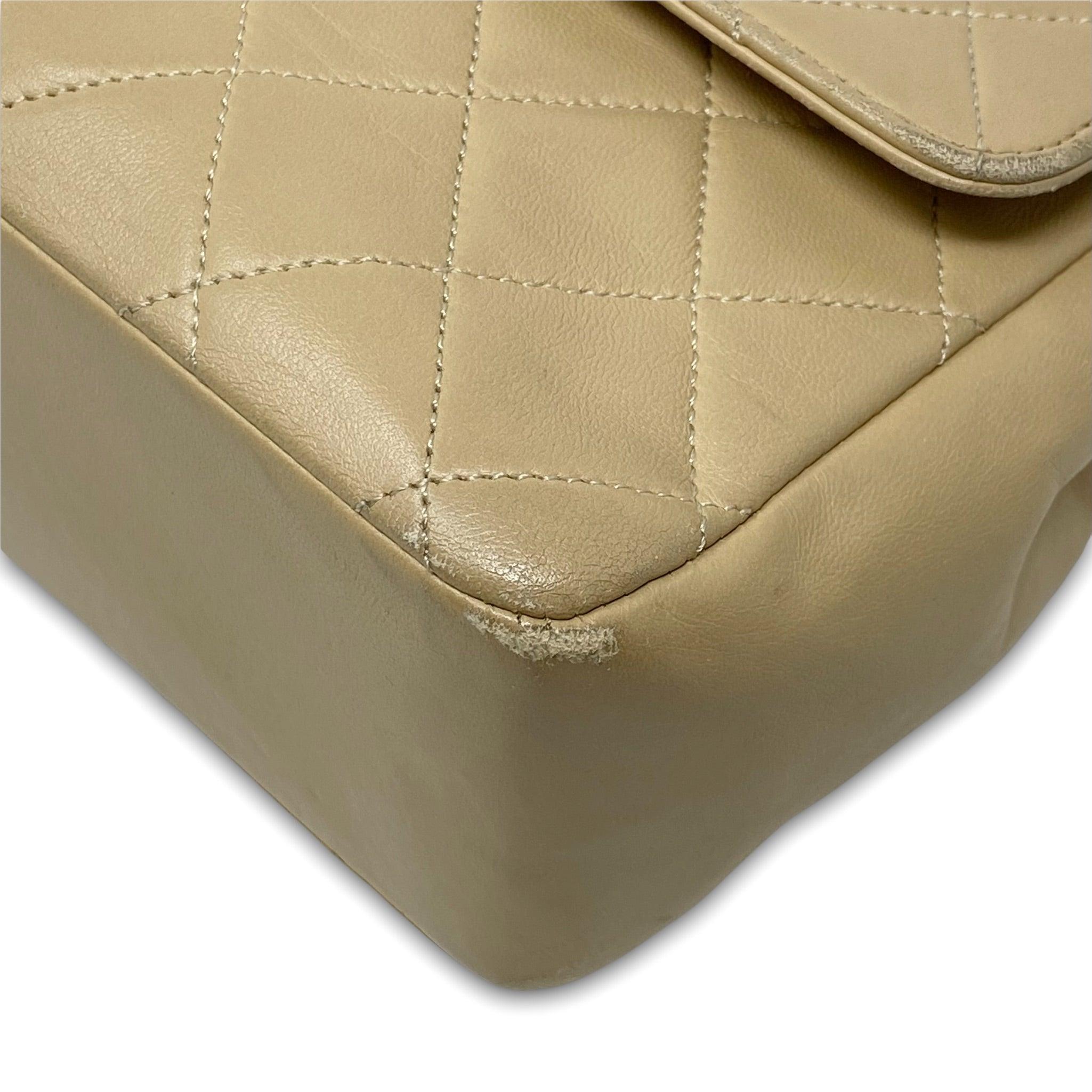Vintage Chanel Beige Lambskin Medium Flap Bag - Classic Luxury Handbag for Women | Perfect for Date Night, Office & Special Occasions