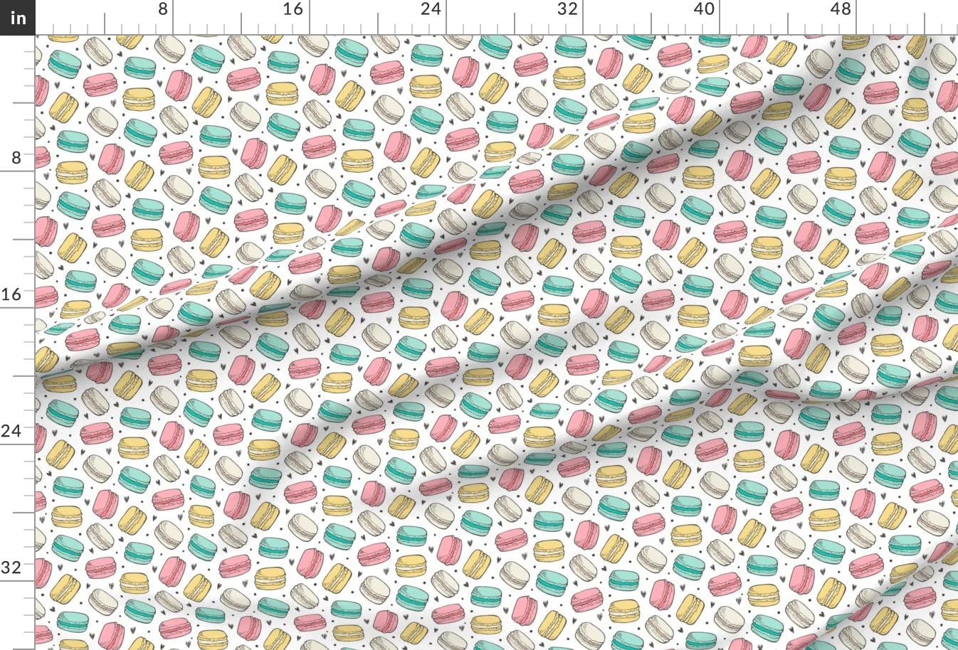 Macaron Bakery Cookies Printed Minky Fabric Fat Quarter - Soft Plush for Sewing Baby Blankets, Quilt Backing & DIY Crafts - Sweet Candy Food Themed Fabric for Nursery Decor & Gift Projects
