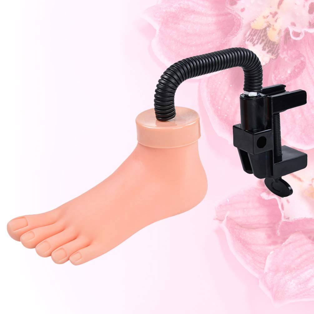 Professional Silicone Fake Foot for Nail Practice - Flexible Movable Bracket Nail Art Training Model - Salon & DIY Manicure Display Tool for Students & Beginners (Perfect for Nail Tech Training, Home Practice & Salon Demonstrations)